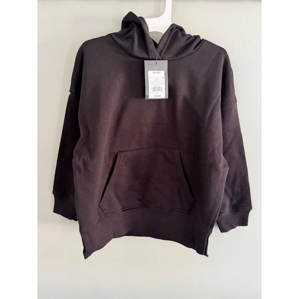 All in Motion Kids Black Pullover Hoodie Sweatshirt‎ NWT XS 4-5